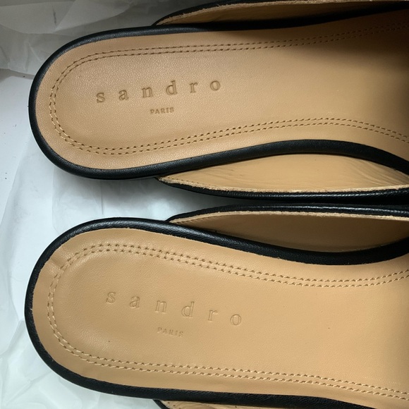 Sandro Miran black suede slip on mules size 7.5 - Picture 2 of 4